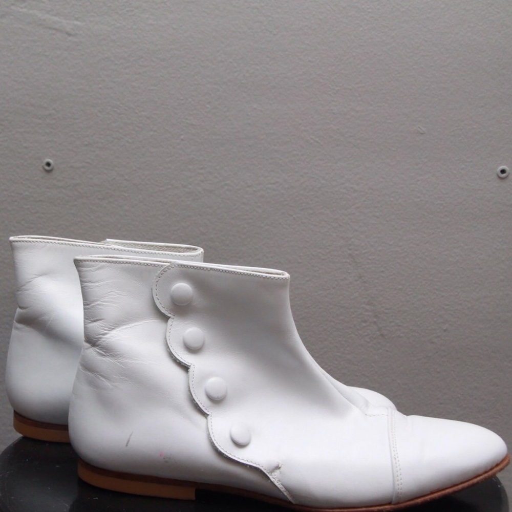 Vero Cuoio White leather Italian ankle boot
